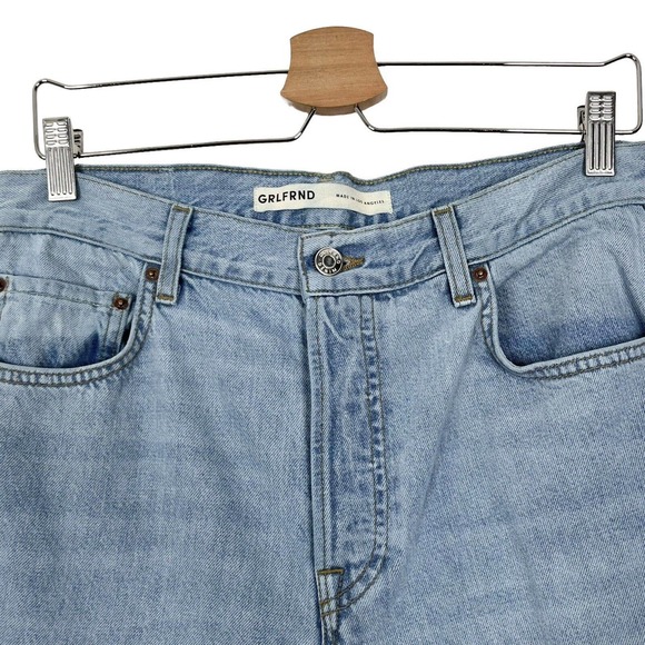 GRLFRND Blue Markie Extra Wide Low Rise Slit Hem Jeans - Picture 10 of 15